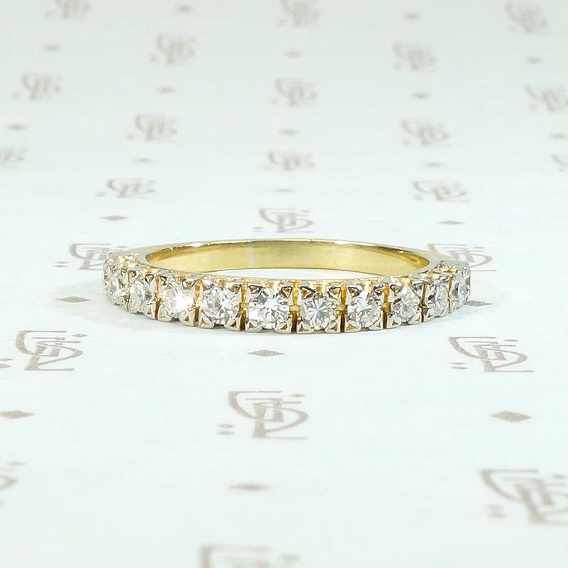Retro Half Hoop Diamond Band in Platinum & 18k