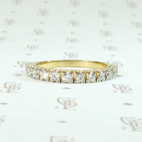 Retro Half Hoop Diamond Band in Platinum & 18k