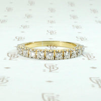 Retro Half Hoop Diamond Band in Platinum & 18k