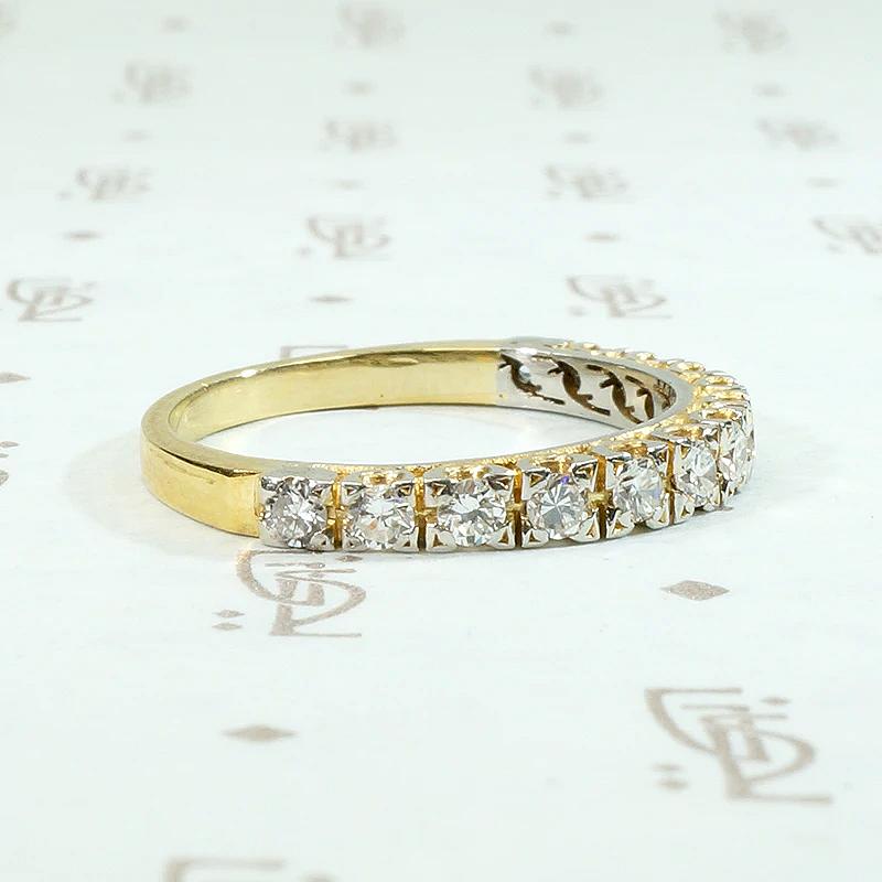 Retro Half Hoop Diamond Band in Platinum & 18k