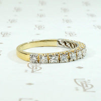 Retro Half Hoop Diamond Band in Platinum & 18k