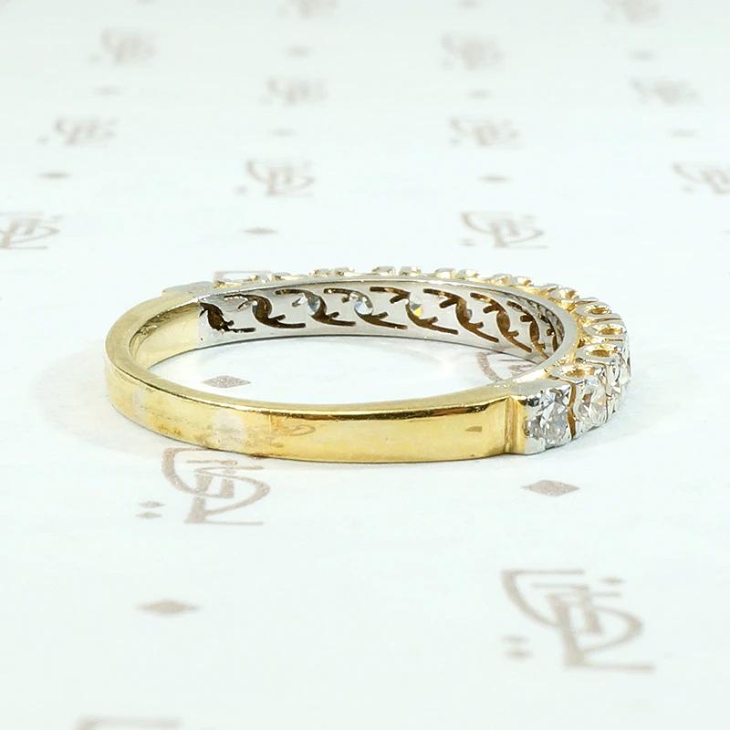 Retro Half Hoop Diamond Band in Platinum & 18k