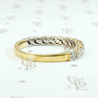 Retro Half Hoop Diamond Band in Platinum & 18k