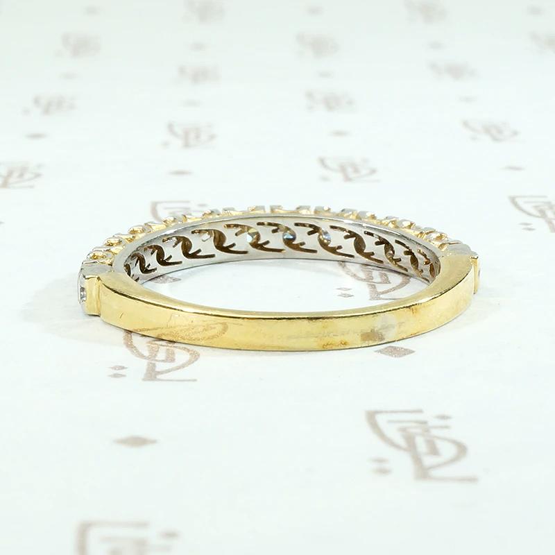 Retro Half Hoop Diamond Band in Platinum & 18k
