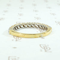 Retro Half Hoop Diamond Band in Platinum & 18k