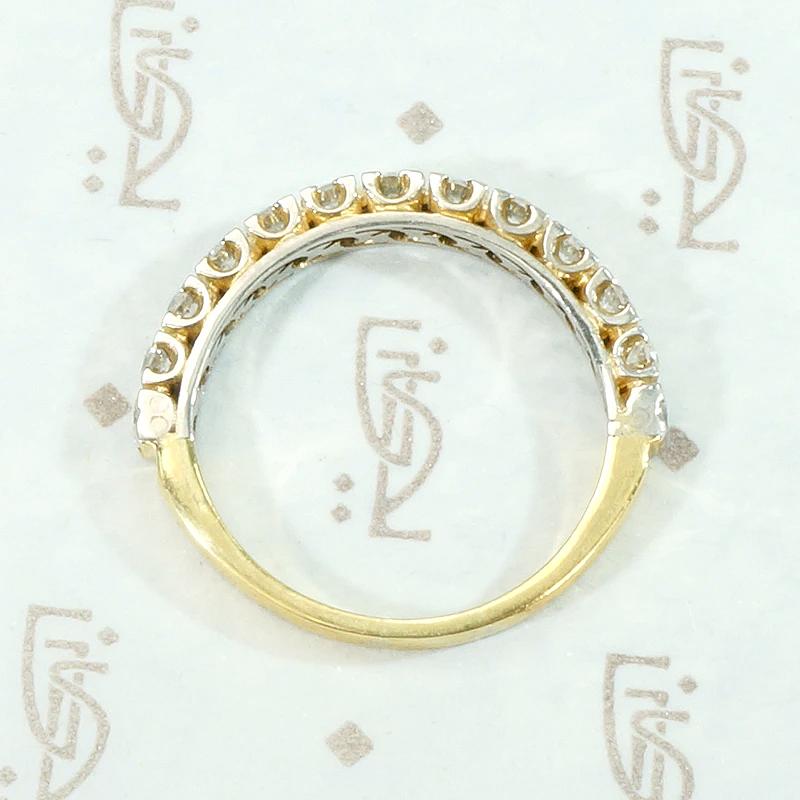 Retro Half Hoop Diamond Band in Platinum & 18k