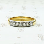 Old Mine Diamond Wedding Band in Platinum & Glossy Gold