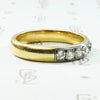 Old Mine Diamond Wedding Band in Platinum & Glossy Gold