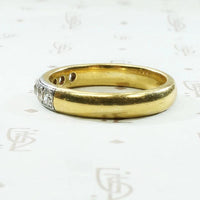 Old Mine Diamond Wedding Band in Platinum & Glossy Gold