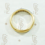 Old Mine Diamond Wedding Band in Platinum & Glossy Gold