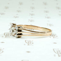Antique Rosy Gold Ring with Old Mine & Rose Cut Diamonds