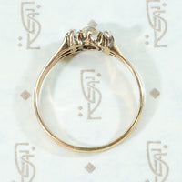 Antique Rosy Gold Ring with Old Mine & Rose Cut Diamonds