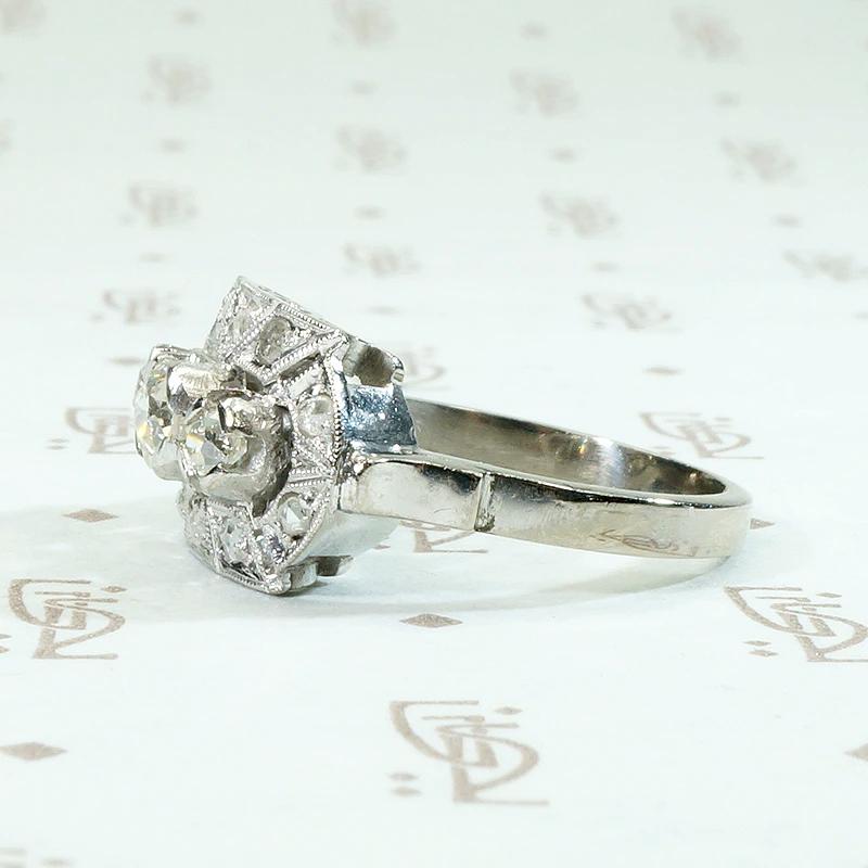 Hybrid Beauty 1940s Ring with Victorian Diamonds