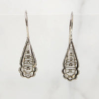 Edwardian Platinum & Diamond Teardrop Earrings