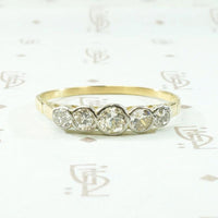 Marvelous Old Mine Cut Diamond Edwardian Wedding Band