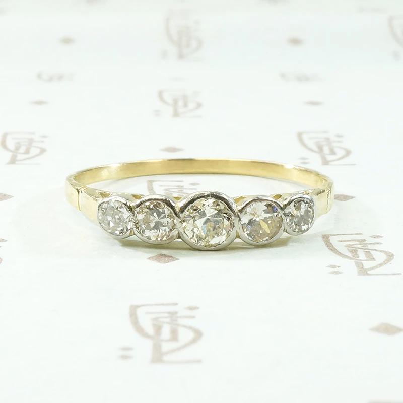 Marvelous Old Mine Cut Diamond Edwardian Wedding Band