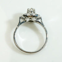 Floral Diamond Halo Ring in White Gold