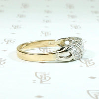 Diamond Set Waves Two-Tone Gold Band