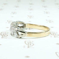 Diamond Set Waves Two-Tone Gold Band