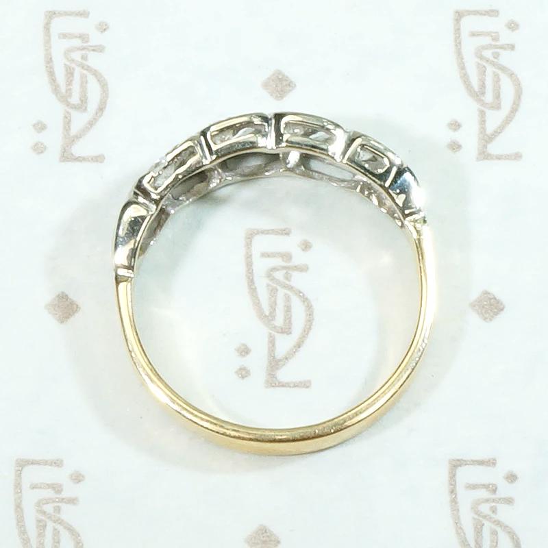 Diamond Set Waves Two-Tone Gold Band
