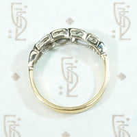 Diamond Set Waves Two-Tone Gold Band
