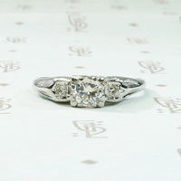Classic Vintage Diamond Engagement Ring in White Gold