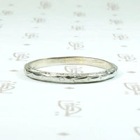 Soft Floral Pattern Art Deco White Gold Wedding Band