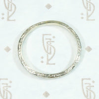 Soft Floral Pattern Art Deco White Gold Wedding Band