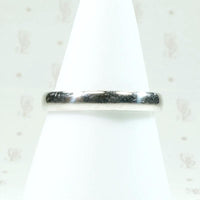Glossy Vintage Platinum Half Round Wedding Band