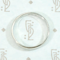 Glossy Vintage Platinum Half Round Wedding Band