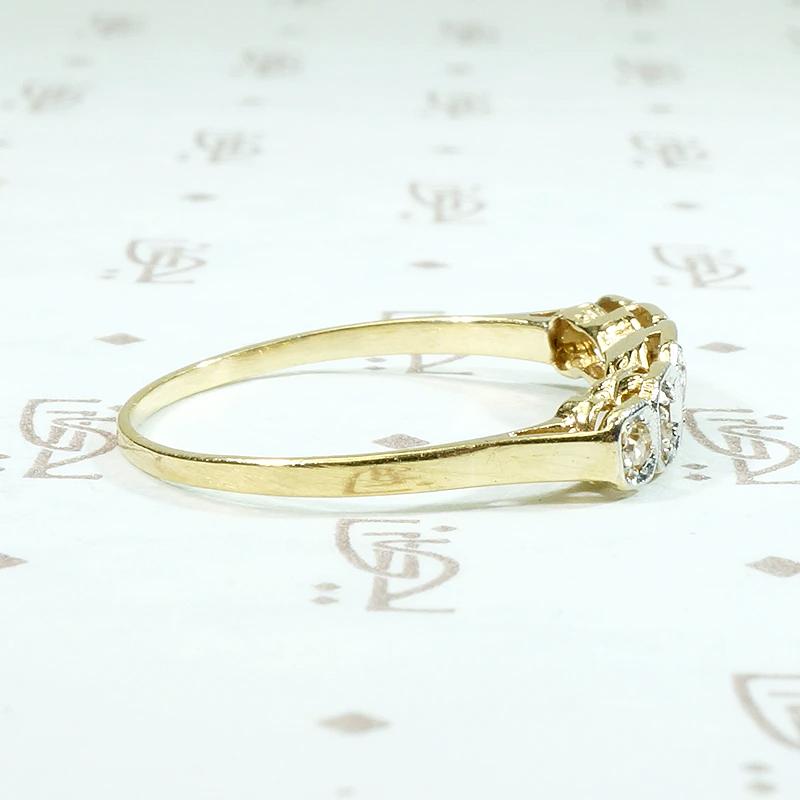 Victorian Platinum & Gold Five-Stone Diamond Band