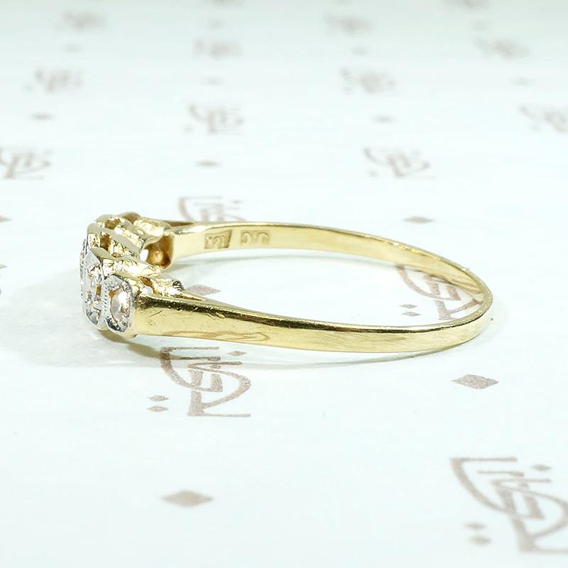 Victorian Platinum & Gold Five-Stone Diamond Band