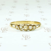 Delicate Pearl Ring with Airy Gold Openwork
