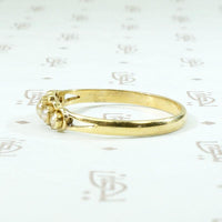 Delicate Pearl Ring with Airy Gold Openwork