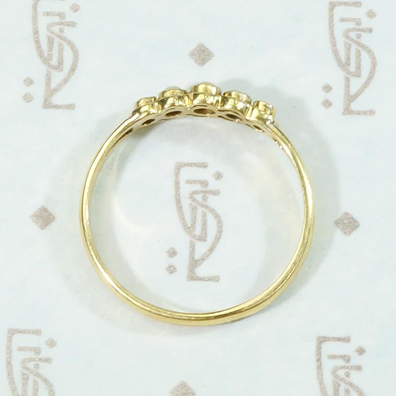 Delicate Pearl Ring with Airy Gold Openwork