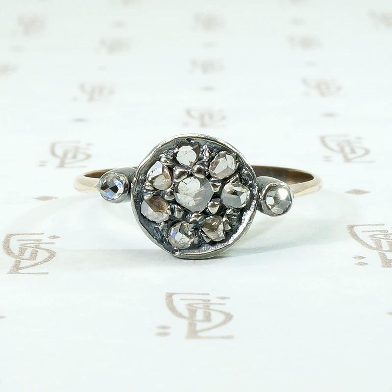 Delightfully Organic Rose Cut Diamond Cluster Ring