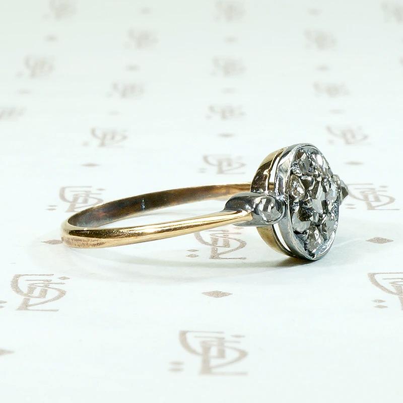 Delightfully Organic Rose Cut Diamond Cluster Ring