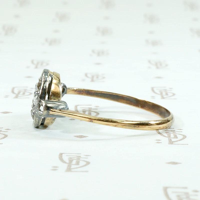 Delightfully Organic Rose Cut Diamond Cluster Ring