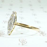Rose Cut Diamond Spangled Navette Ring