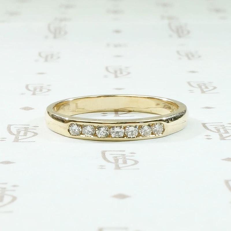 Mid Century Diamond Wedding Band in Sleek Gold
