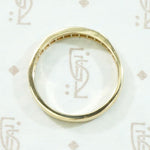 Mid Century Diamond Wedding Band in Sleek Gold