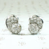 Luxe & Lively Diamond Retro Earrings in Platinum