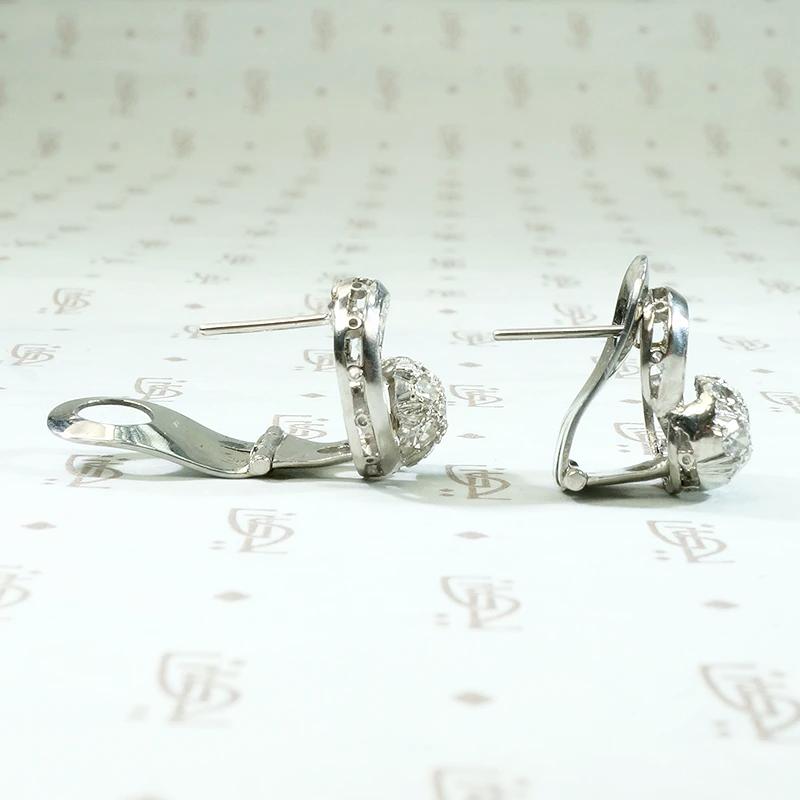 Luxe & Lively Diamond Retro Earrings in Platinum