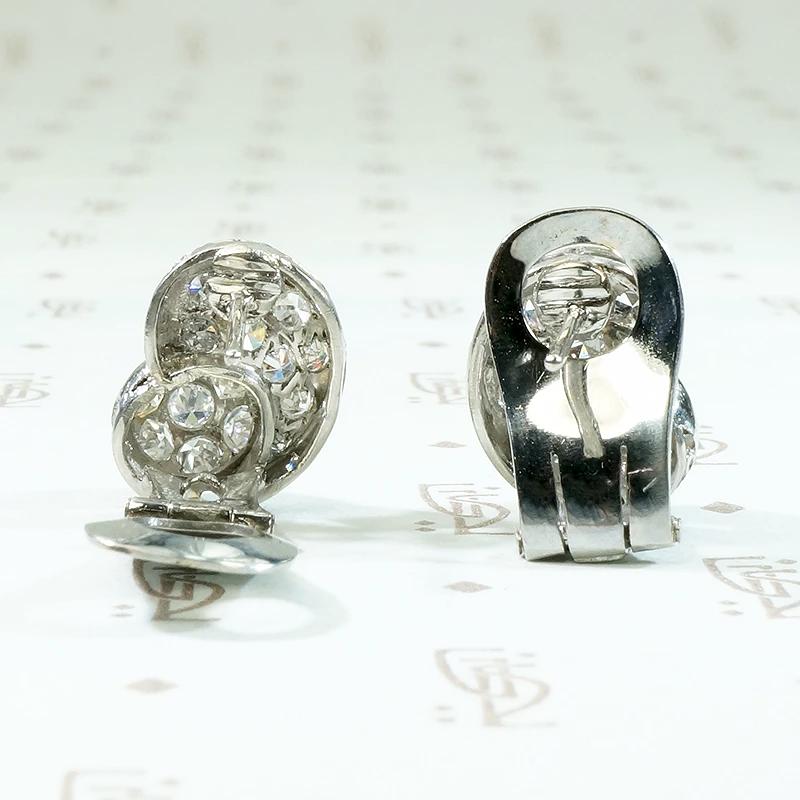 Luxe & Lively Diamond Retro Earrings in Platinum