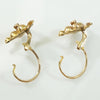 Wee French "Clubs" Earbobs in Gold & Pearls