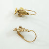 Wee French "Clubs" Earbobs in Gold & Pearls