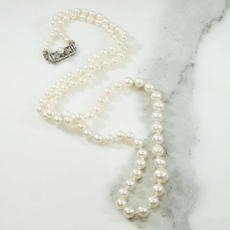 Graduated Mikimoto Cultured Pearl Necklace