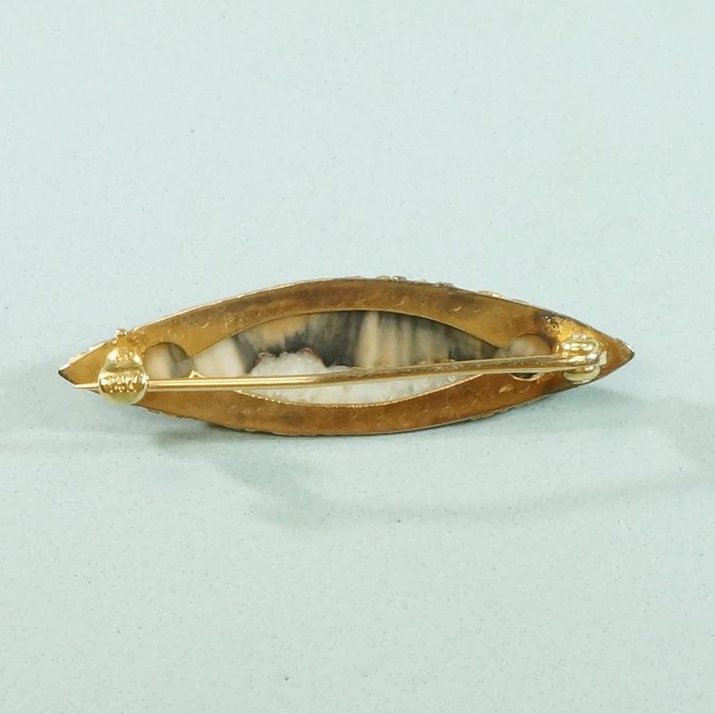 Alaskan Gold Rush Gold Nugget & Mastodon Tusk Brooch