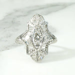 Gossamer Platinum Filigree Ring with Diamonds