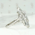 Gossamer Platinum Filigree Ring with Diamonds